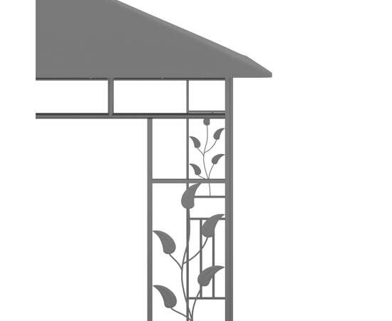 Pavilion cu plasă anti-țânțari&lumini led, antracit, 3x3x2,73 m, 7 image