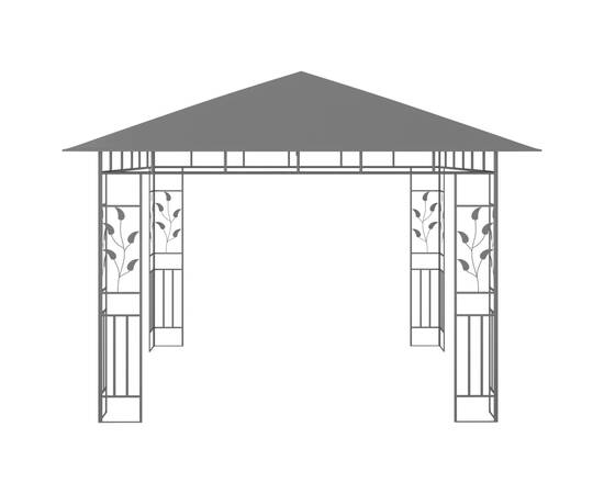 Pavilion cu plasă anti-țânțari&lumini led, antracit, 3x3x2,73 m, 6 image