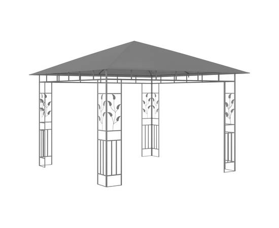 Pavilion cu plasă anti-țânțari&lumini led, antracit, 3x3x2,73 m, 4 image