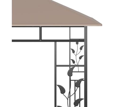 Pavilion cu plasă anti-țânțari&lumini led,gri taupe, 3x3x2,73 m, 6 image