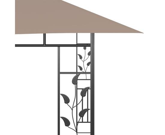 Pavilion cu plasă anti-țânțari&lumini led,gri taupe, 4x3x2,73 m, 7 image