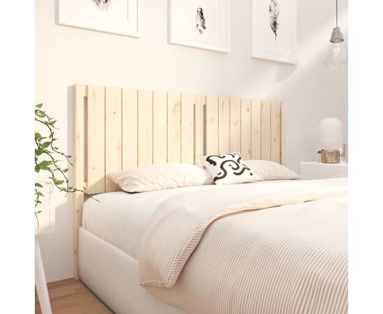 Tăblie de pat, 165,5x4x100 cm, lemn masiv de pin, 4 image