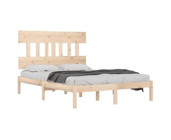 Cadru de pat, 160x200 cm, lemn masiv, 3 image