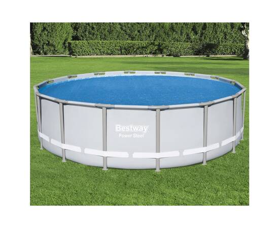 Bestway prelată solară de piscină flowclear, albastru, 462 cm, rotundă, 3 image
