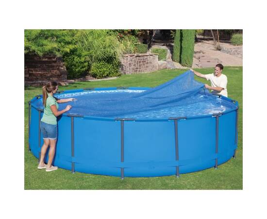 Bestway prelată solară de piscină flowclear, albastru, 462 cm, rotundă, 5 image
