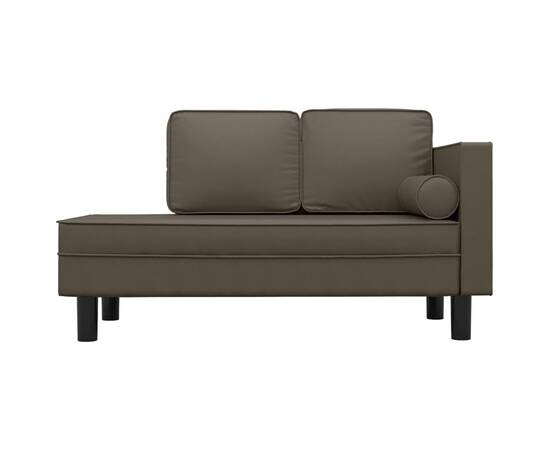 Canapea cu 2 locuri, gri, piele ecologică, 3 image
