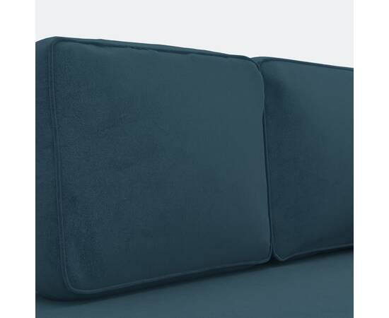 Canapea extensibilă cu 2 locuri, albastru, catifea, 6 image
