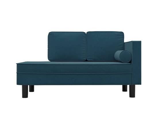 Canapea extensibilă cu 2 locuri, albastru, catifea, 3 image