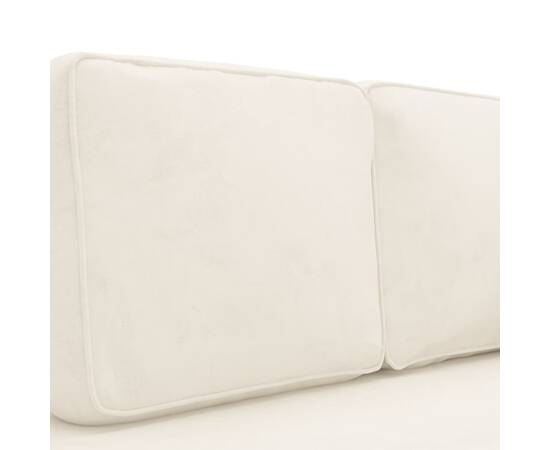 Canapea extensibilă cu 2 locuri, crem, catifea, 6 image