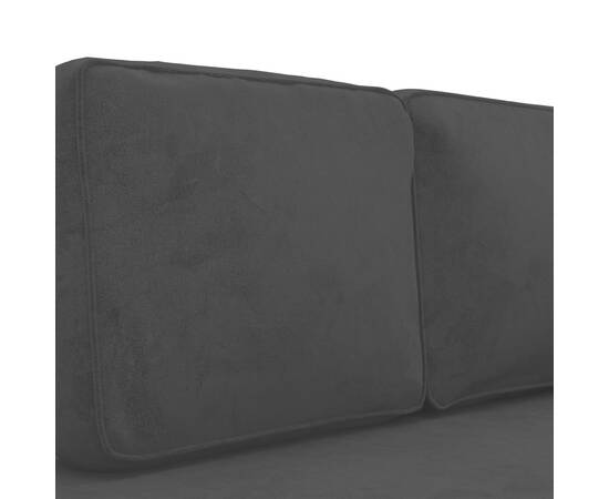 Canapea extensibilă cu 2 locuri, negru, catifea, 6 image