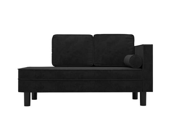 Canapea extensibilă cu 2 locuri, negru, catifea, 3 image