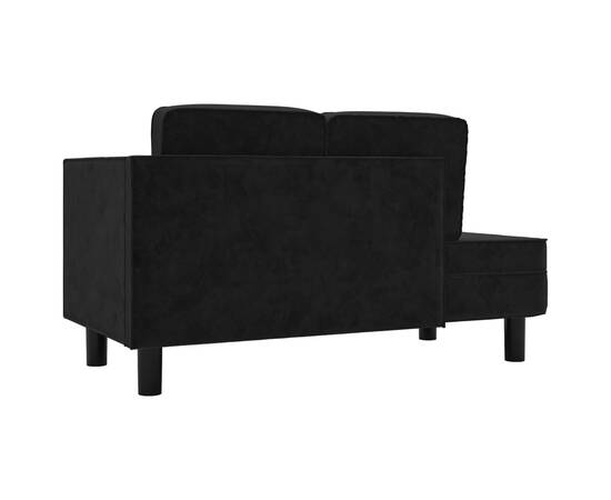 Canapea extensibilă cu 2 locuri, negru, catifea, 5 image