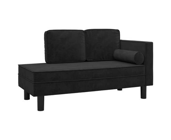 Canapea extensibilă cu 2 locuri, negru, catifea, 2 image