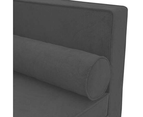 Canapea extensibilă cu 2 locuri, negru, catifea, 7 image