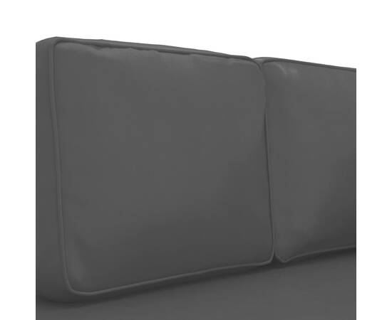 Canapea extensibilă cu 2 locuri, negru, piele ecologică, 6 image