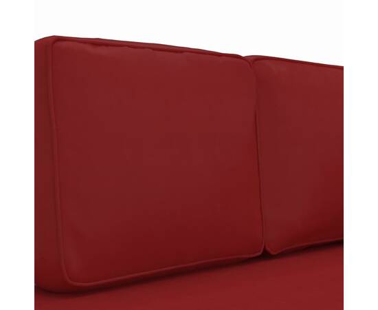 Canapea extensibilă cu 2 locuri, roșu vin, piele ecologică, 6 image