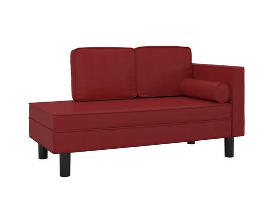 Canapea extensibilă cu 2 locuri, roșu vin, piele ecologică, 2 image