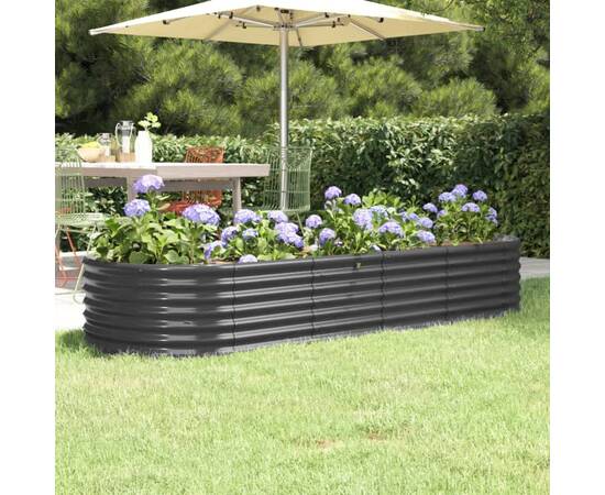 Jardinieră antracit 224x80x36 cm oțel vopsit electrostatic