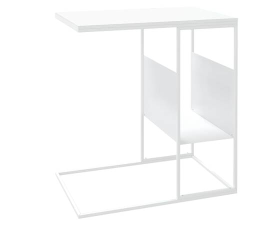 Masă laterală, alb, 55x36x59,5 cm, lemn compozit, 5 image