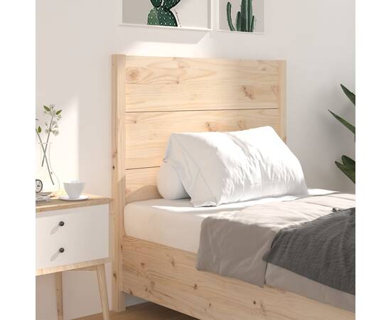 Tăblie de pat, 106x4x100 cm, lemn masiv de pin, 3 image