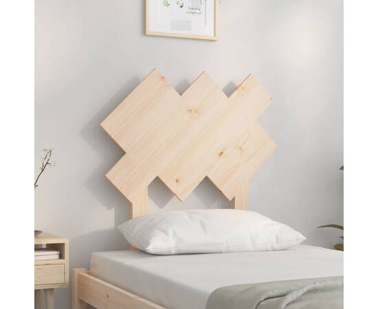 Tăblie de pat, 72,5x3x81 cm, lemn masiv de pin, 3 image