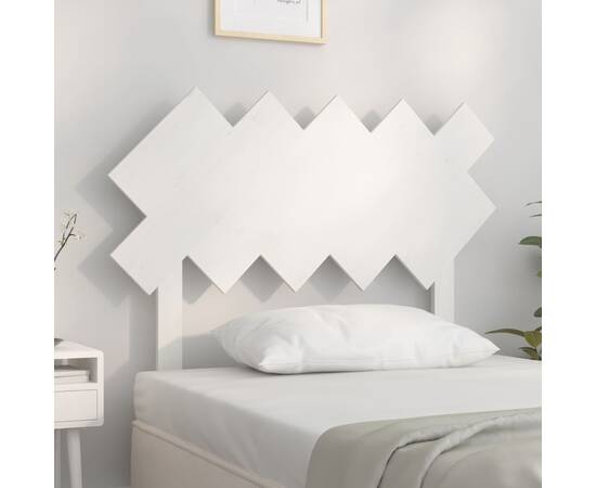 Tăblie de pat, alb, 104x3x80,5 cm, lemn masiv de pin