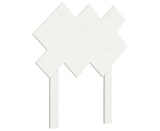 Tăblie de pat, alb, 72,5x3x81 cm, lemn masiv de pin, 2 image