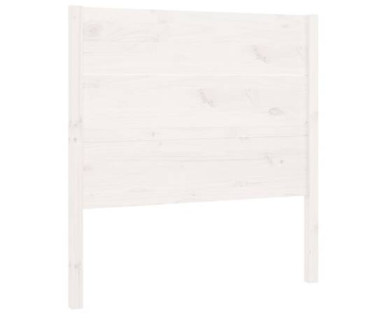 Tăblie de pat, alb, 81x4x100 cm, lemn masiv de pin, 2 image