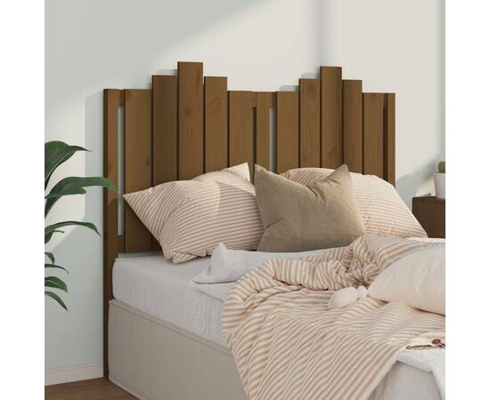 Tăblie de pat, maro miere, 126x4x110 cm, lemn masiv de pin