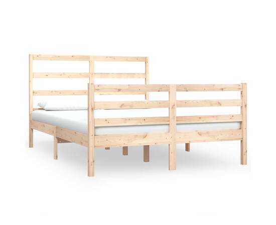 Cadru de pat small double 4ft, 120x190 cm, lemn masiv de pin, 2 image