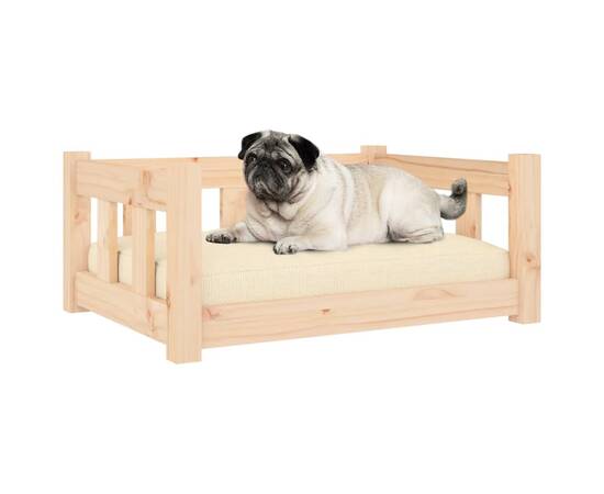 Pat pentru câini, 65,5x50,5x28 cm, lemn masiv de pin, 3 image