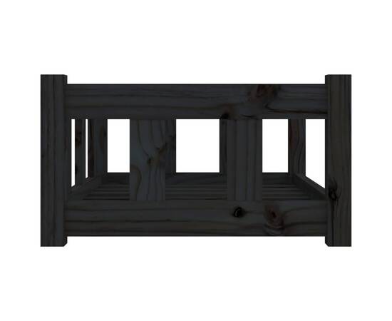 Pat pentru câini, negru, 65,5x50,5x28 cm, lemn masiv de pin, 5 image
