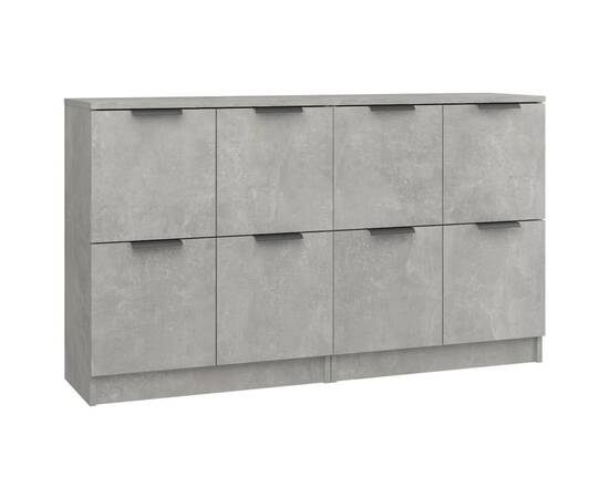 Servante, 2 buc., gri beton, 60x30x70 cm, lemn prelucrat, 2 image
