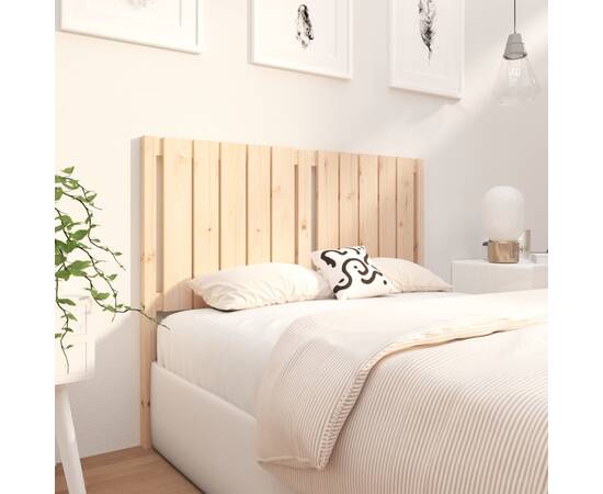 Tăblie de pat, 125,5x4x100 cm, lemn masiv de pin, 3 image