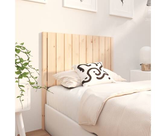 Tăblie de pat, 95,5x4x100 cm, lemn masiv de pin, 3 image