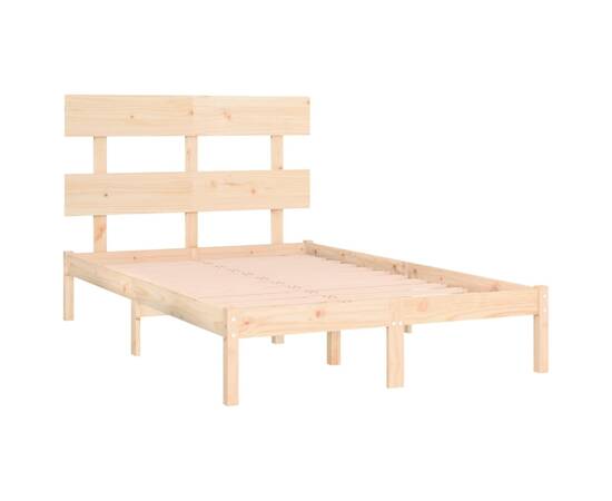 Cadru de pat, 140x190 cm, lemn masiv, 4 image