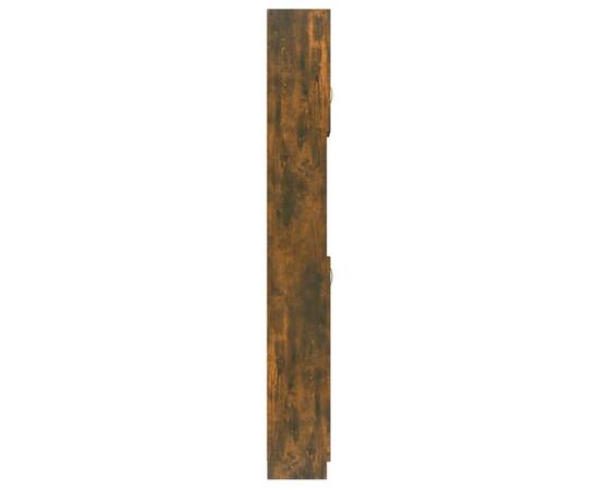 Dulap de baie, stejar fumuriu, 32x25,5x190 cm, lemn prelucrat, 4 image