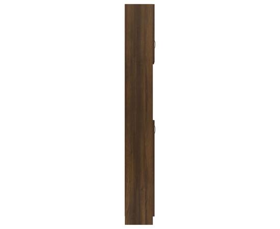 Dulap de baie, stejar maro, 32x25,5x190 cm, lemn prelucrat, 4 image