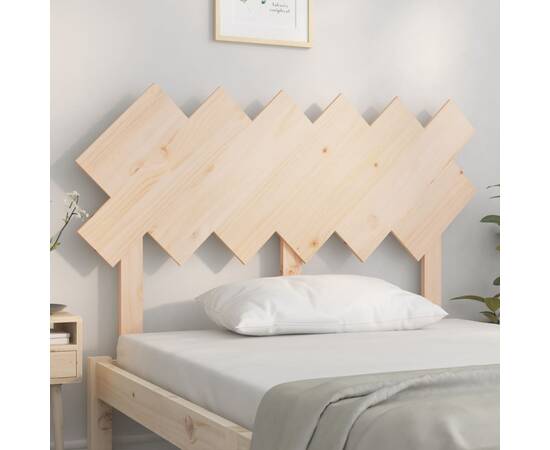 Tăblie de pat, 122,5x3x80,5 cm, lemn masiv de pin, 3 image