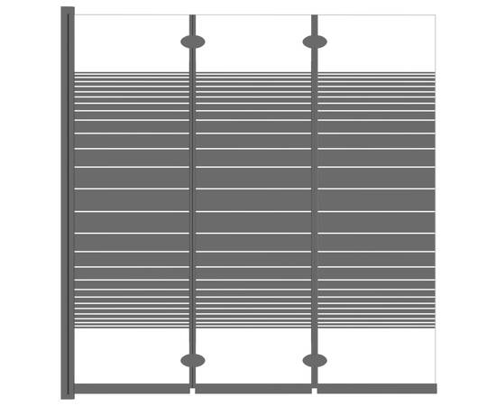 Cabină de duș pliabilă, 3 panouri, negru, 130x130 cm, esg, 4 image