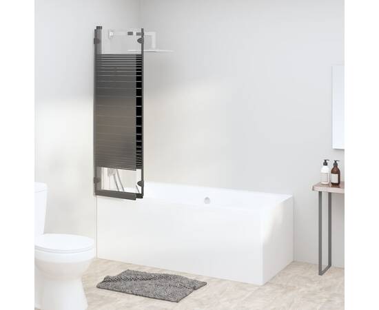 Cabină de duș pliabilă, 3 panouri, negru, 130x130 cm, esg, 3 image