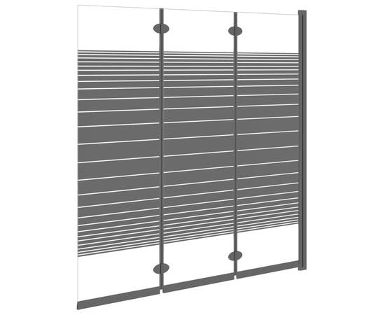 Cabină de duș pliabilă, 3 panouri, negru, 130x130 cm, esg, 7 image