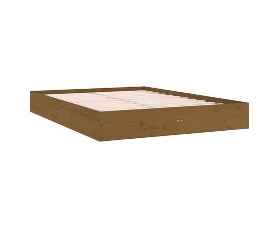 Cadru de pat, maro miere, 120x200 cm, lemn masiv, 4 image
