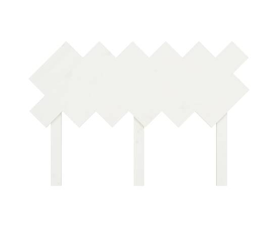 Tăblie de pat, alb, 122,5x3x80,5 cm, lemn masiv de pin, 4 image