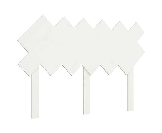 Tăblie de pat, alb, 122,5x3x80,5 cm, lemn masiv de pin, 2 image