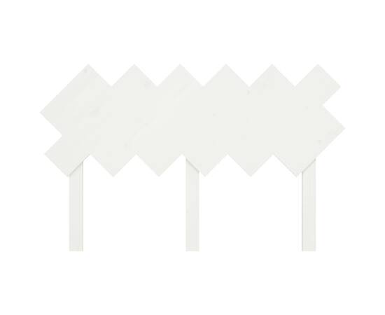 Tăblie de pat, alb, 132x3x81 cm, lemn masiv de pin, 4 image