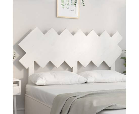 Tăblie de pat, alb, 141x3x80,5 cm, lemn masiv de pin