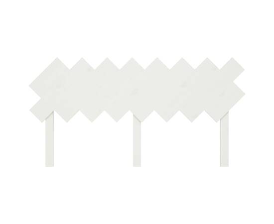 Tăblie de pat, alb, 159,5x3x80,5 cm, lemn masiv de pin, 4 image