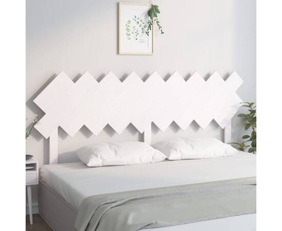 Tăblie de pat, alb, 178x3x80,5 cm, lemn masiv de pin