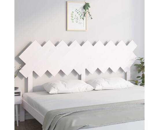 Tăblie de pat, alb, 178x3x80,5 cm, lemn masiv de pin, 3 image